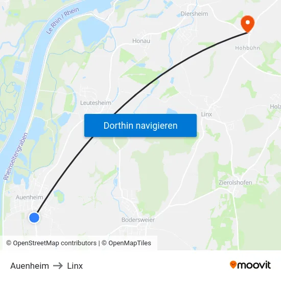 Auenheim to Linx map