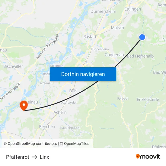 Pfaffenrot to Linx map