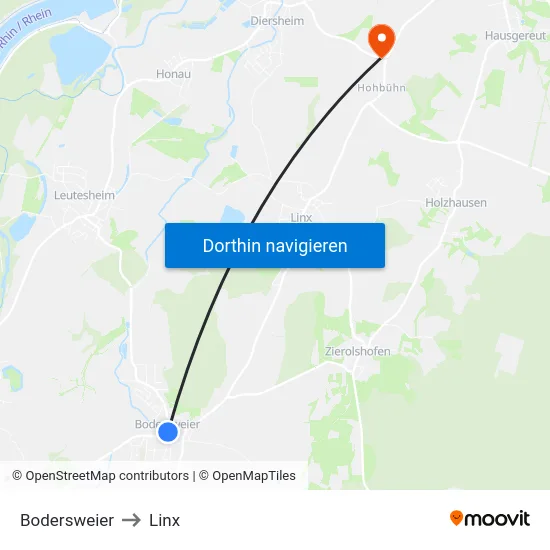 Bodersweier to Linx map