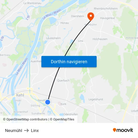 Neumühl to Linx map