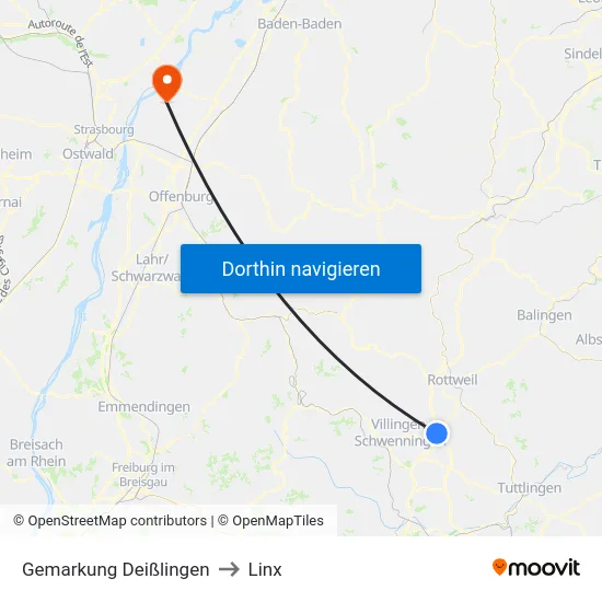 Gemarkung Deißlingen to Linx map