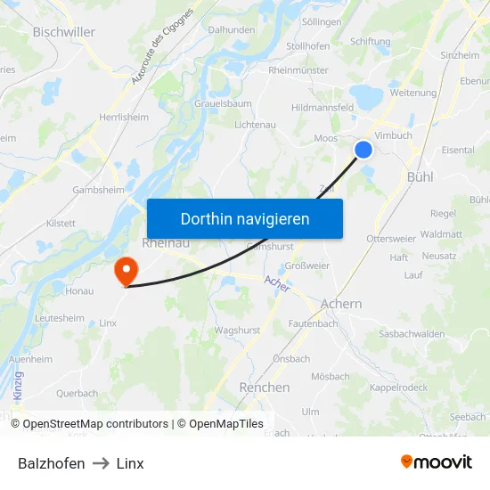 Balzhofen to Linx map