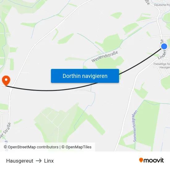 Hausgereut to Linx map