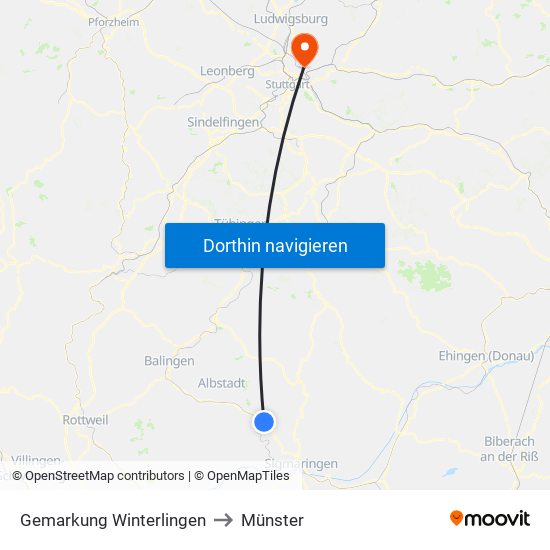 Gemarkung Winterlingen to Münster map