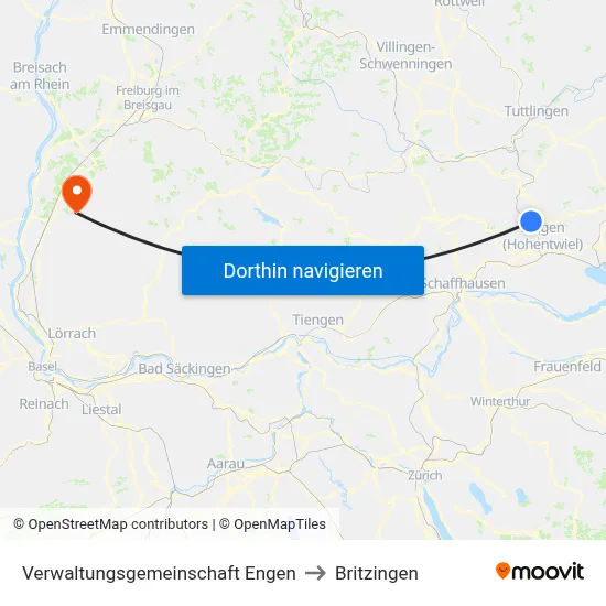 Verwaltungsgemeinschaft Engen to Britzingen map