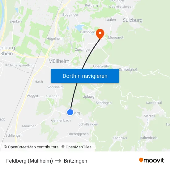 Feldberg (Müllheim) to Britzingen map