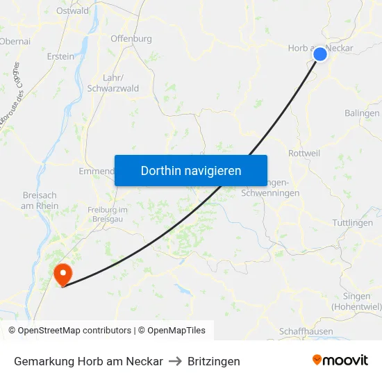 Gemarkung Horb am Neckar to Britzingen map