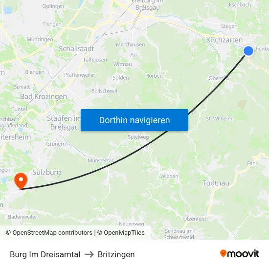 Burg Im Dreisamtal to Britzingen map