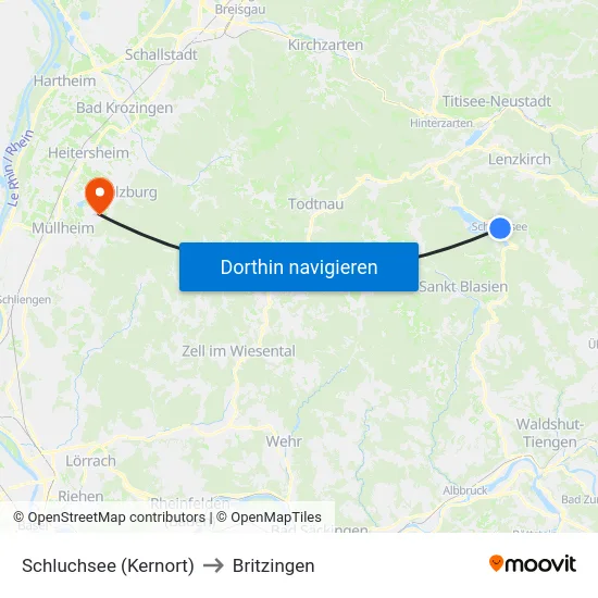 Schluchsee (Kernort) to Britzingen map