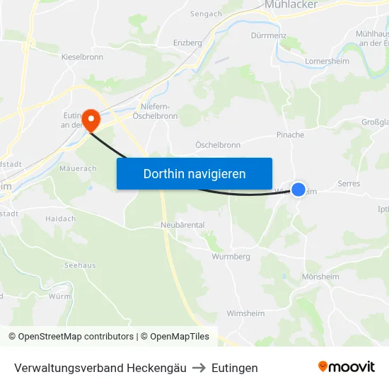 Verwaltungsverband Heckengäu to Eutingen map