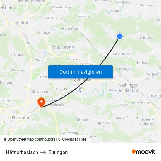 Häfnerhaslach to Eutingen map