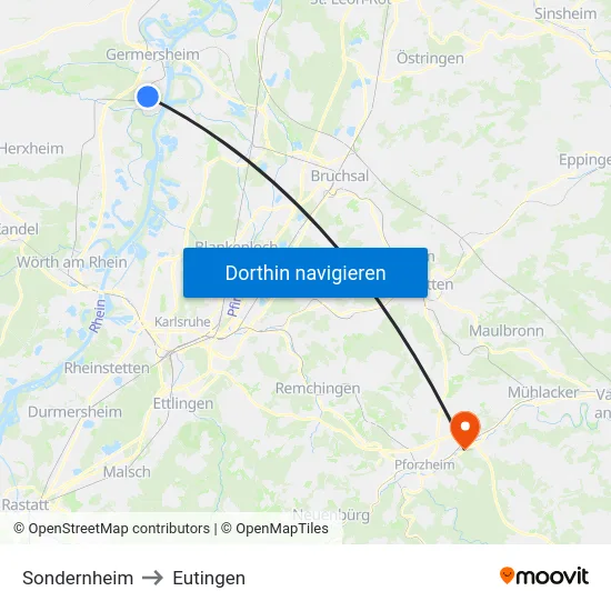 Sondernheim to Eutingen map