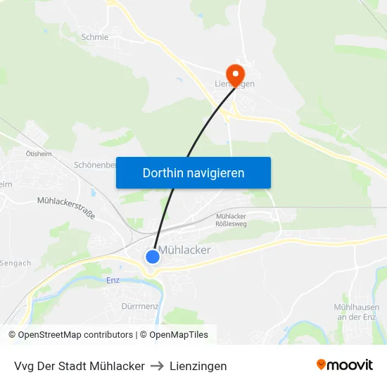 Vvg Der Stadt Mühlacker to Lienzingen map