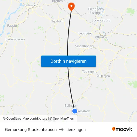 Gemarkung Stockenhausen to Lienzingen map