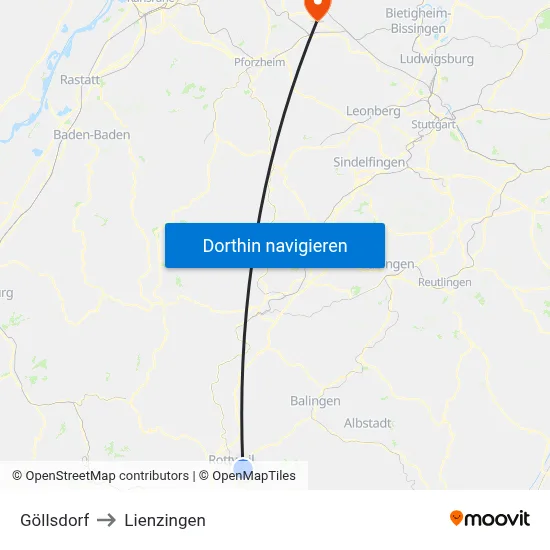 Göllsdorf to Lienzingen map