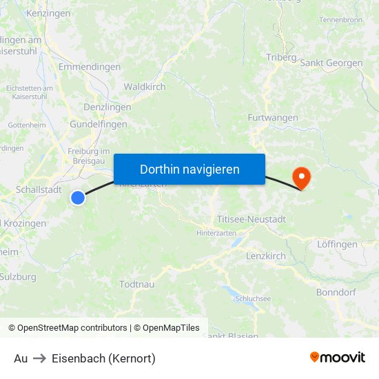 Au to Eisenbach (Kernort) map