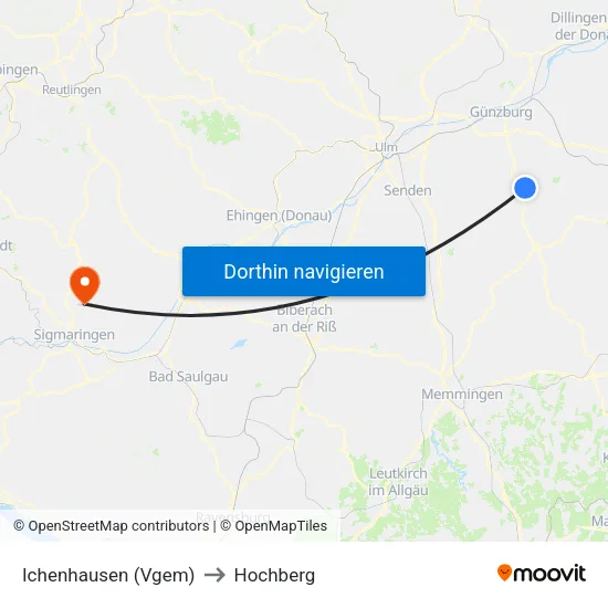 Ichenhausen (Vgem) to Hochberg map