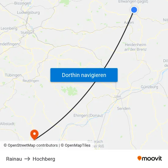 Rainau to Hochberg map