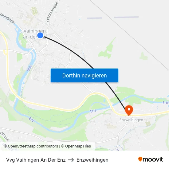 Vvg Vaihingen An Der Enz to Enzweihingen map