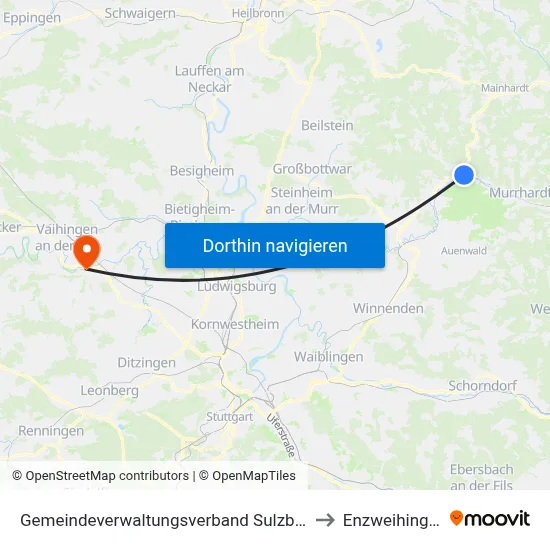 Gemeindeverwaltungsverband Sulzbach to Enzweihingen map