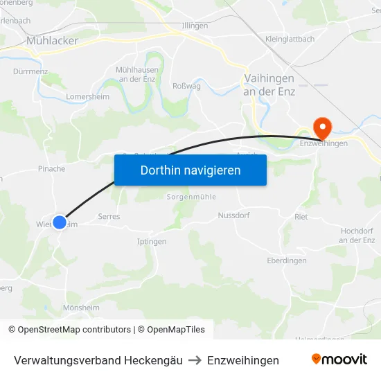 Verwaltungsverband Heckengäu to Enzweihingen map