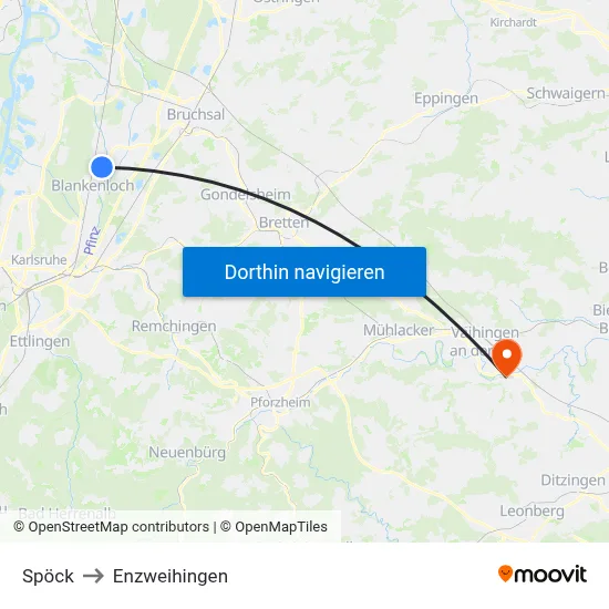 Spöck to Enzweihingen map