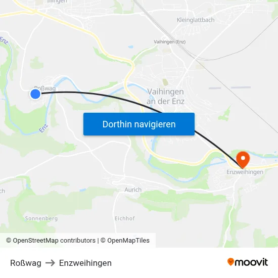 Roßwag to Enzweihingen map