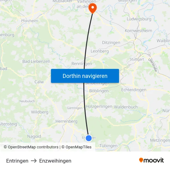 Entringen to Enzweihingen map