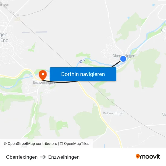 Oberriexingen to Enzweihingen map