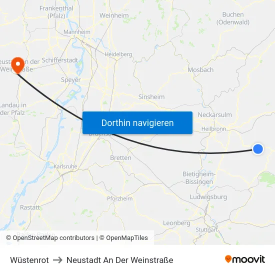 Wüstenrot to Neustadt An Der Weinstraße map