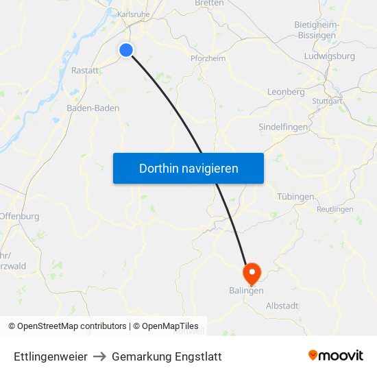 Ettlingenweier to Gemarkung Engstlatt map