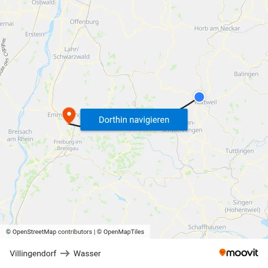Villingendorf to Wasser map
