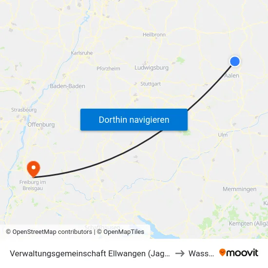 Verwaltungsgemeinschaft Ellwangen (Jagst) to Wasser map