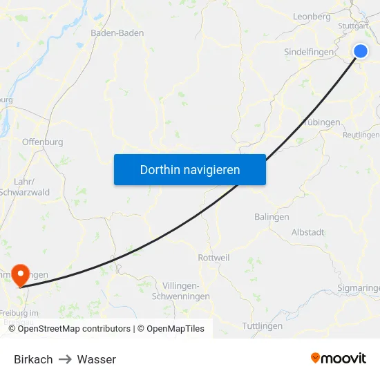 Birkach to Wasser map