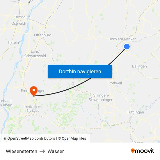 Wiesenstetten to Wasser map