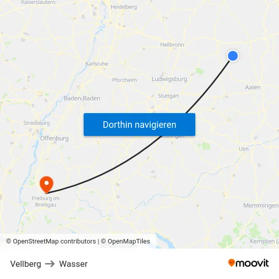 Vellberg to Wasser map