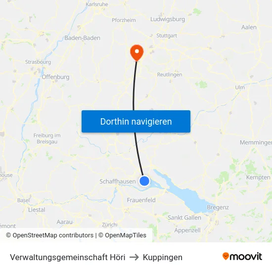 Verwaltungsgemeinschaft Höri to Kuppingen map