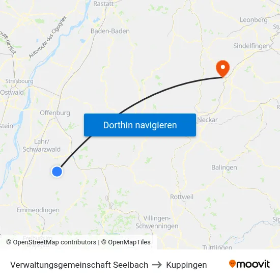 Verwaltungsgemeinschaft Seelbach to Kuppingen map