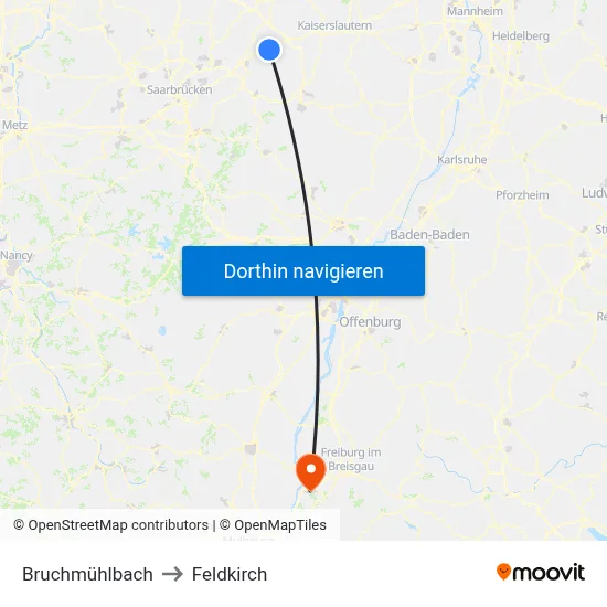 Bruchmühlbach to Feldkirch map