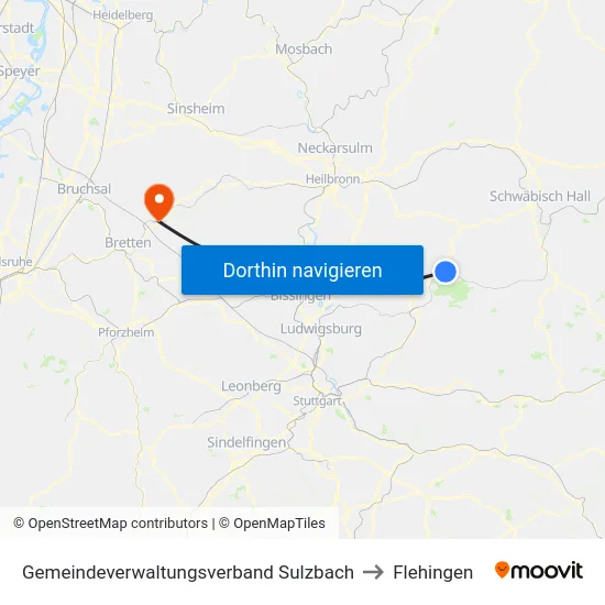 Gemeindeverwaltungsverband Sulzbach to Flehingen map