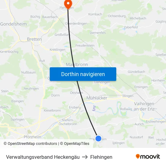 Verwaltungsverband Heckengäu to Flehingen map