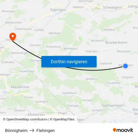 Bönnigheim to Flehingen map