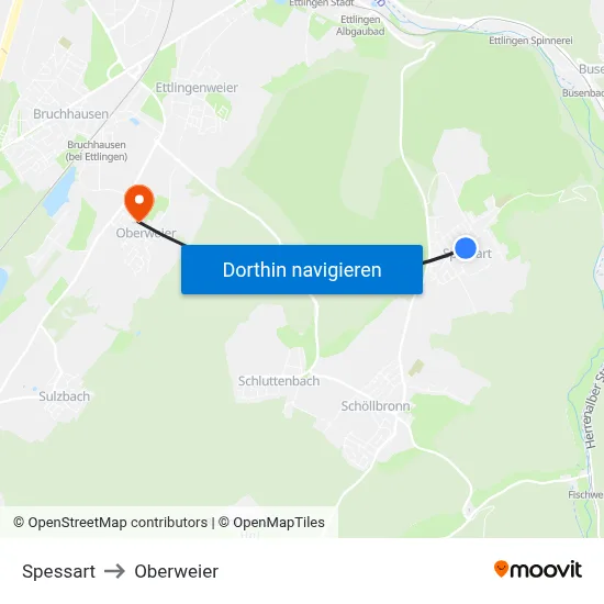 Spessart to Oberweier map
