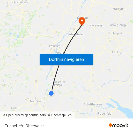 Tunsel to Oberweier map