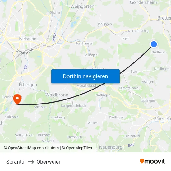 Sprantal to Oberweier map