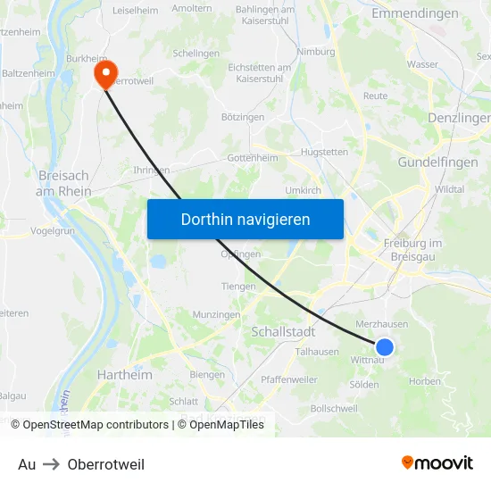 Au to Oberrotweil map