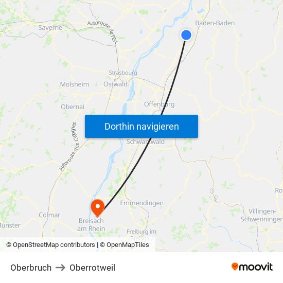 Oberbruch to Oberrotweil map