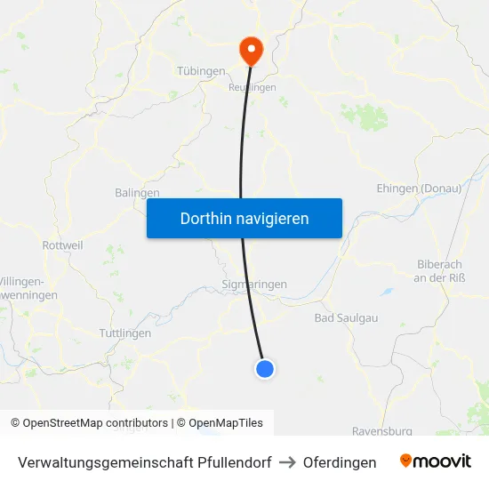 Verwaltungsgemeinschaft Pfullendorf to Oferdingen map