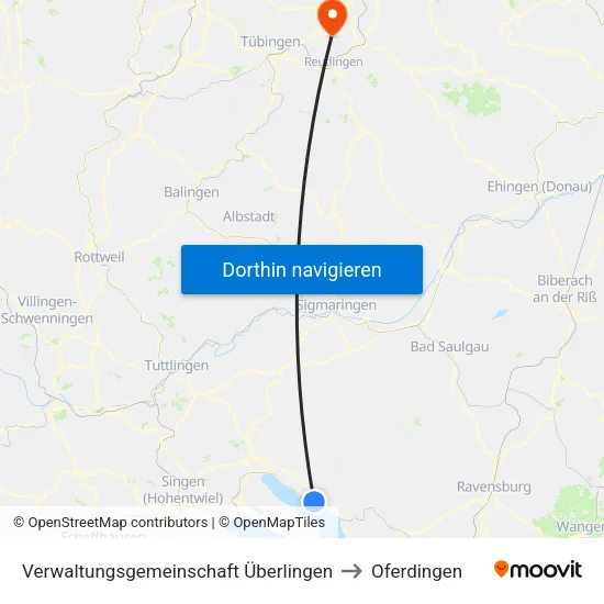 Verwaltungsgemeinschaft Überlingen to Oferdingen map
