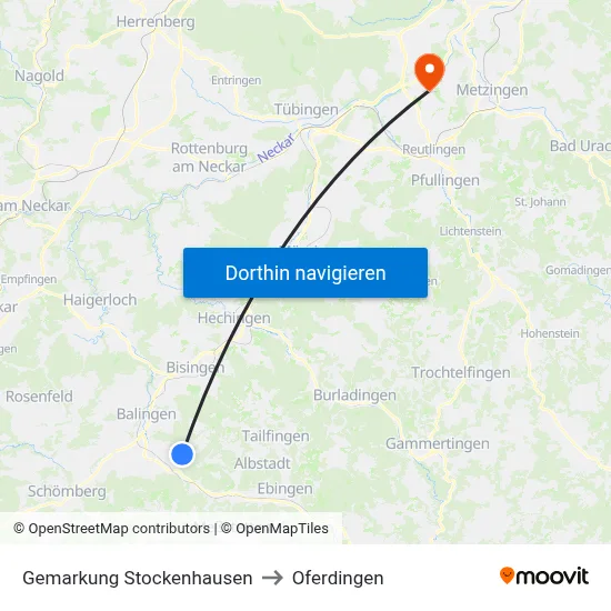 Gemarkung Stockenhausen to Oferdingen map
